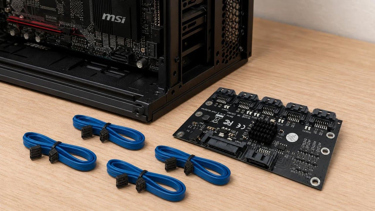 MTS-1SATA5EX en torre multi-disco — expansión de almacenamiento SATA