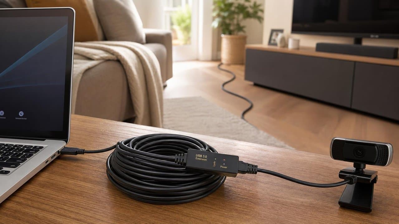 MTS-30EXTUSB15 — alcance largo de escritorio a TV/webcam en el living