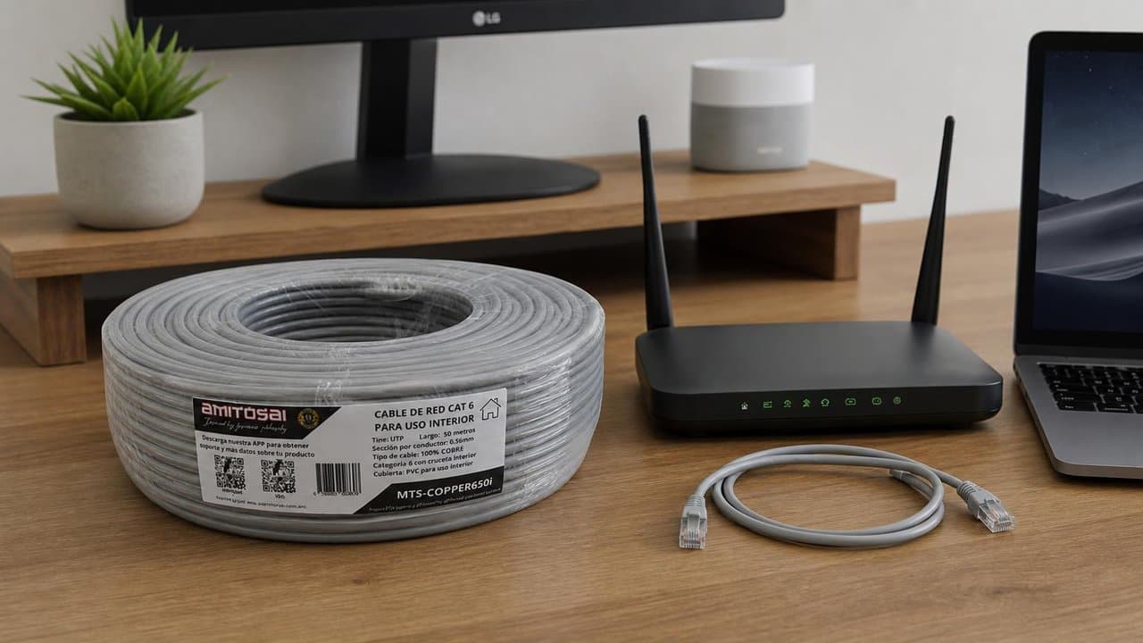 MTS-COPPER650I — Cat 6 interior 50 m para hogar y oficina chica
