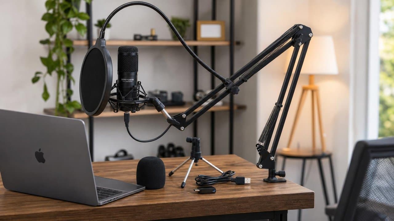 MTS-KINGVOICE — set USB en escritorio listo para podcast y stream