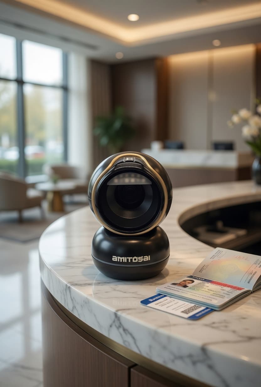 MTS-PASSPRO en recepción de hotel — OCR de pasaporte y documentos