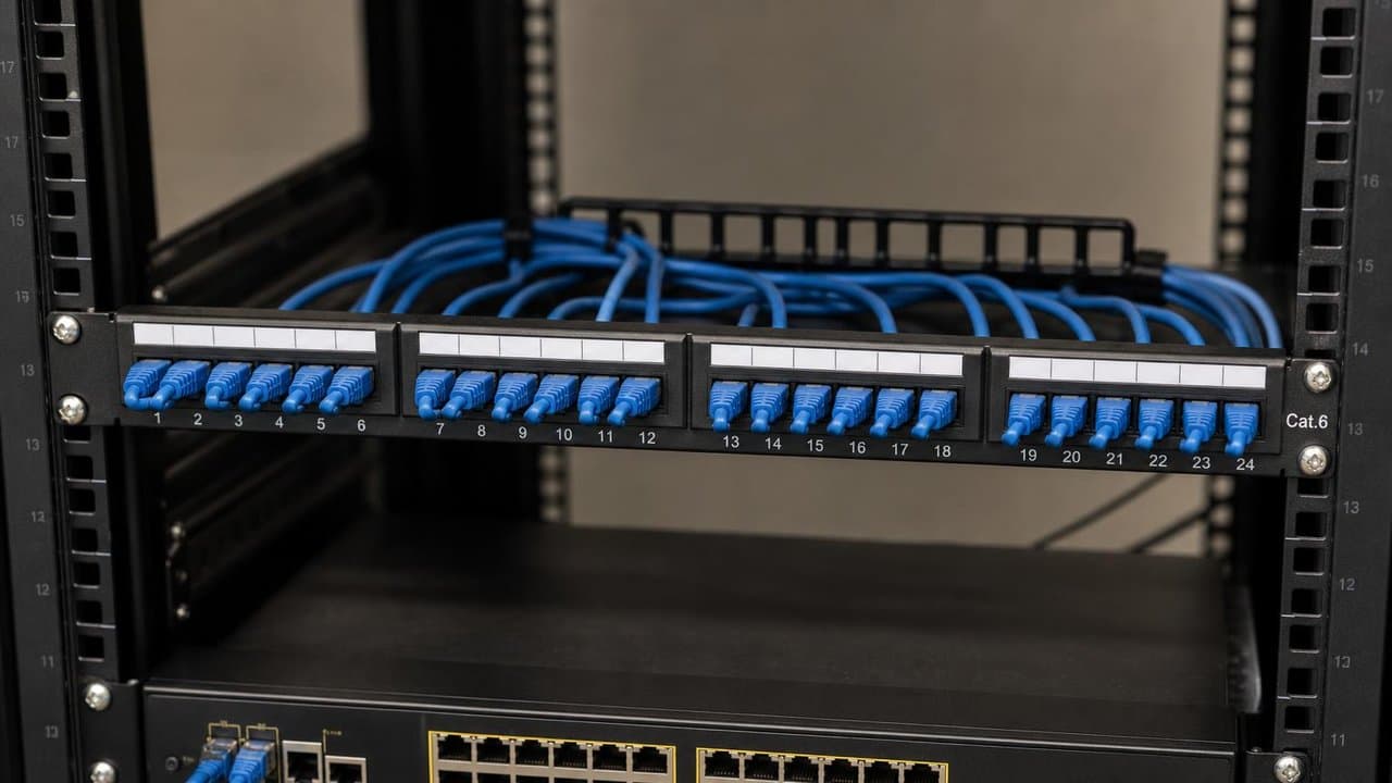 MTS-PATCH246 patch panel Cat.6 en contexto de rack / cableado
