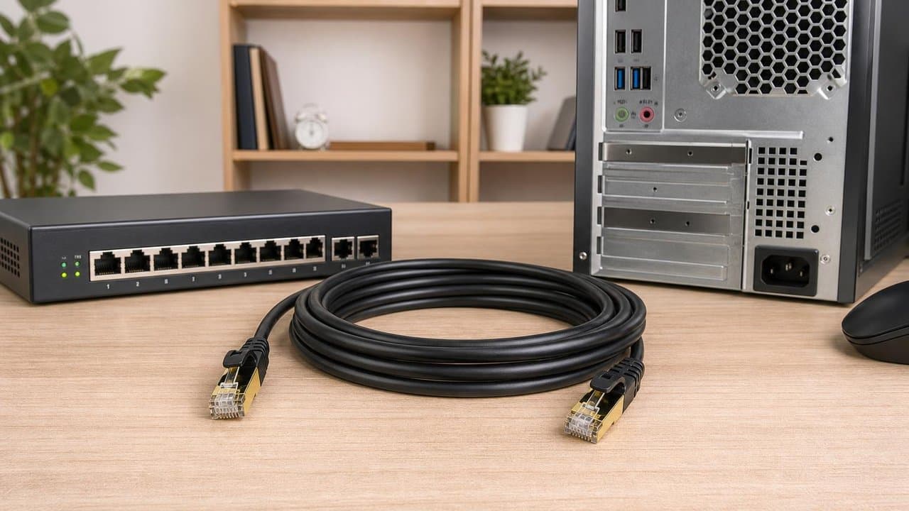 MTS-PATCH71500 — patch cord Cat 7 15 m AMITOSAI en equipo gaming
