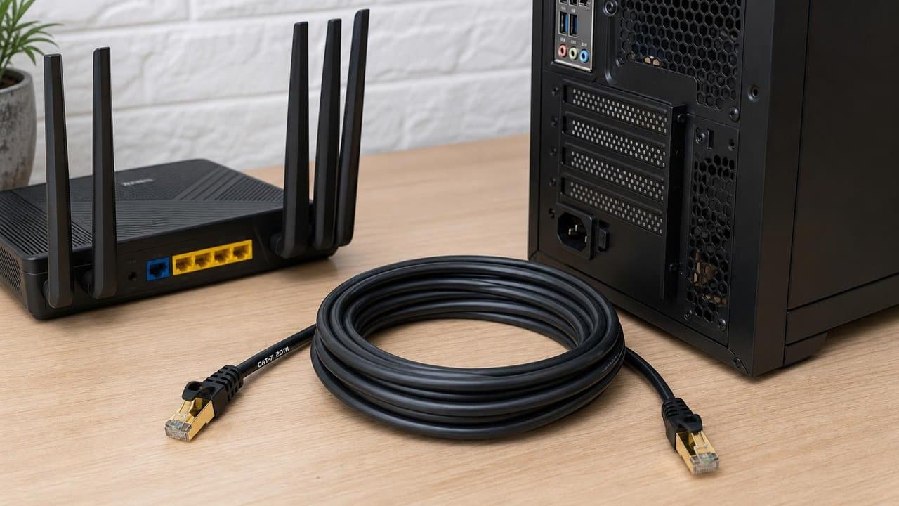 MTS-PATCH72000 — 20 m Cat 7 entre equipo de escritorio y router