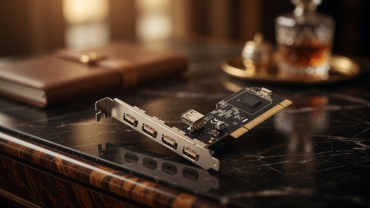 MTS-PCI4USB — escena premium placa PCI