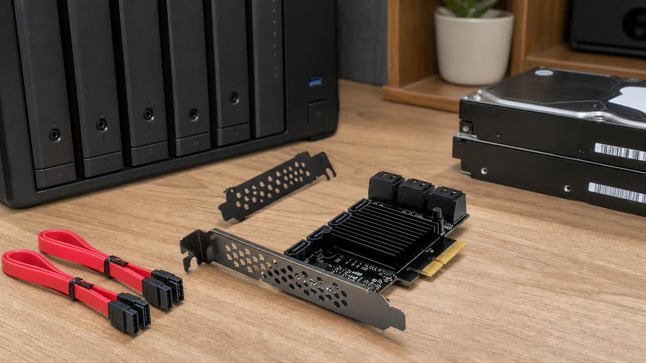 MTS-PCIE10SATA575 — El tope: diez bahías en un solo PCIe