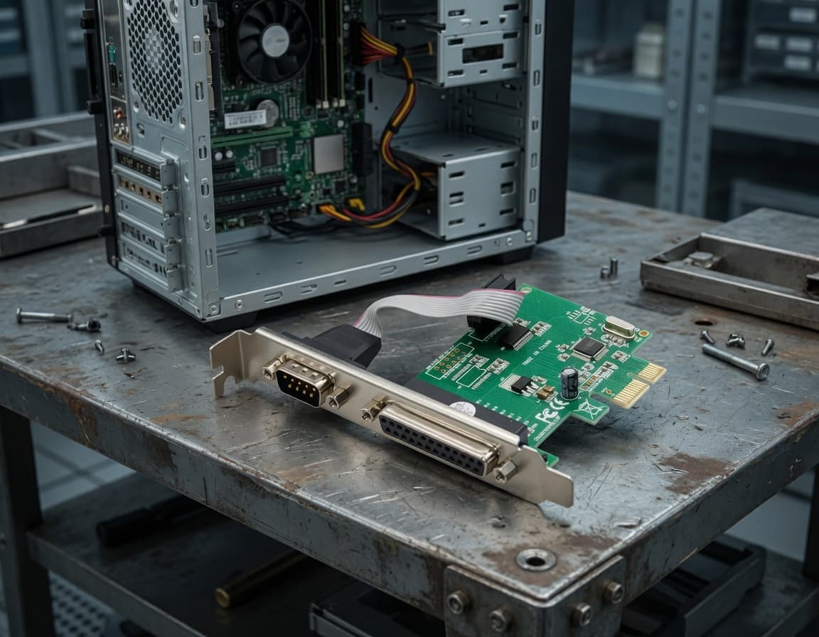 MTS-PCIE1S1P382L — 1× DB9 + 1× DB25 en uso