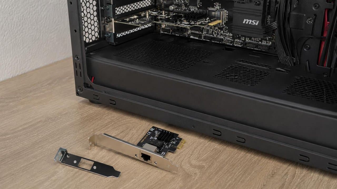 MTS-PCIE25GLAN en escritorio — Ethernet 2.5G por PCIe