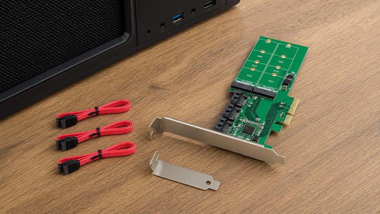 MTS-PCIE3S2M2 en PC — expansión SATA y M.2 B-key