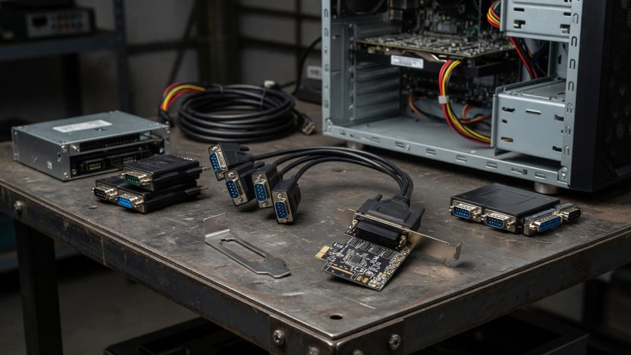 MTS-PCIE4SERIAL — 4× serie AX99100 en uso