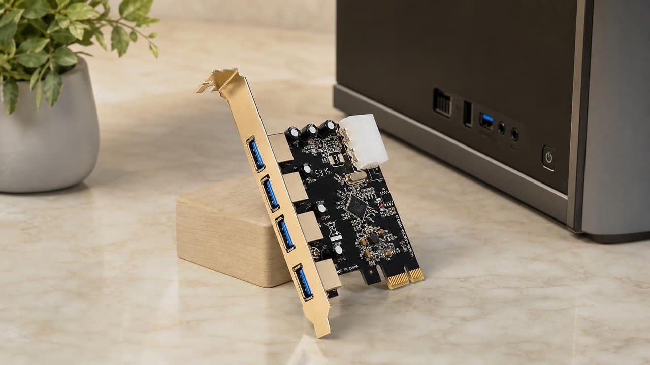MTS-PCIE4USB3 — placa USB 3.0 PCIe en escena premium