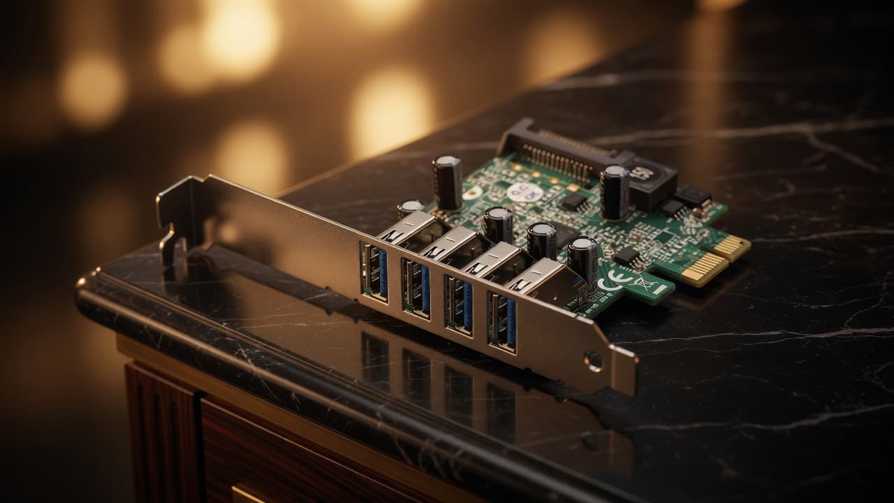 MTS-PCIE4USB3PRO — escena premium placa USB 3.0
