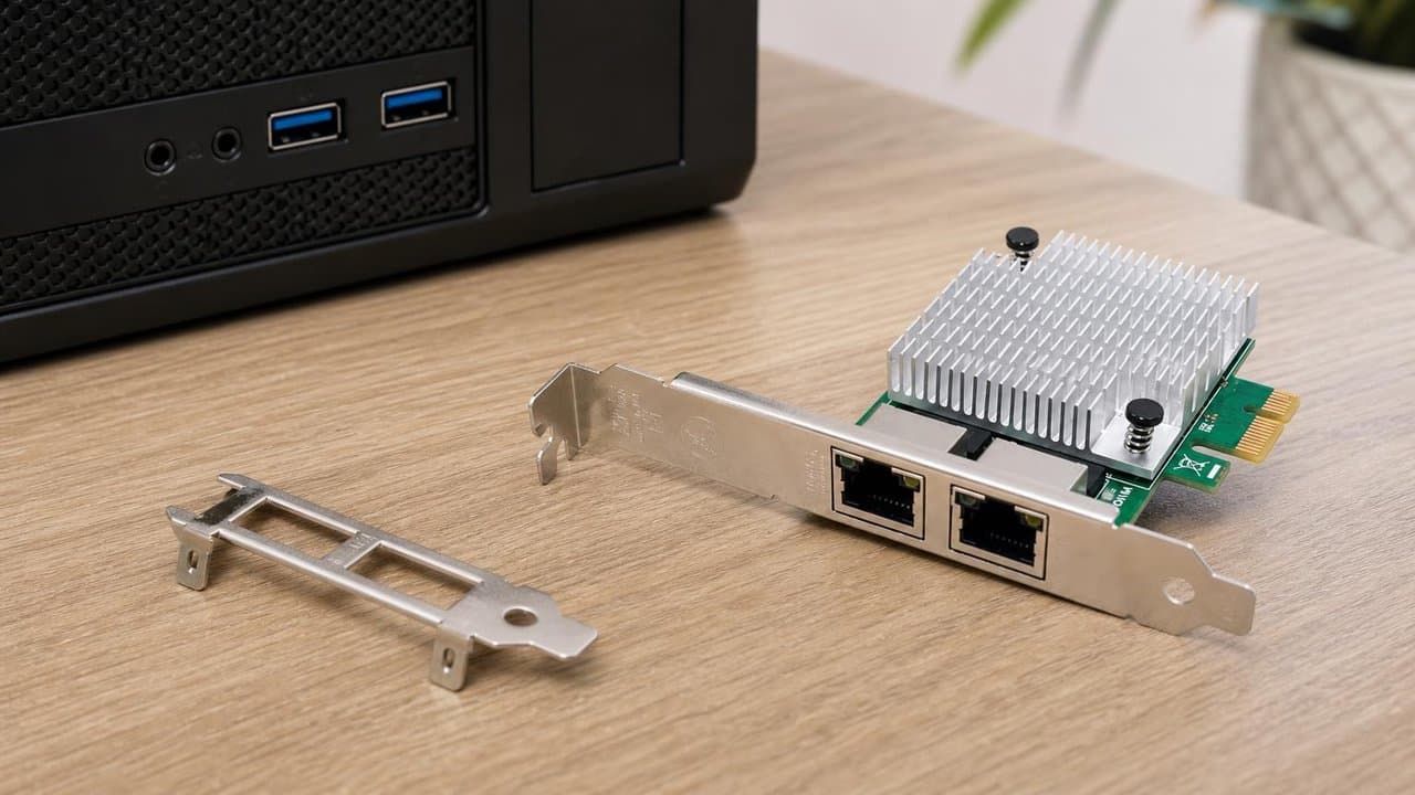 MTS-PCIEDUALGIGA en mini PC — dual Ethernet Gigabit PCIe