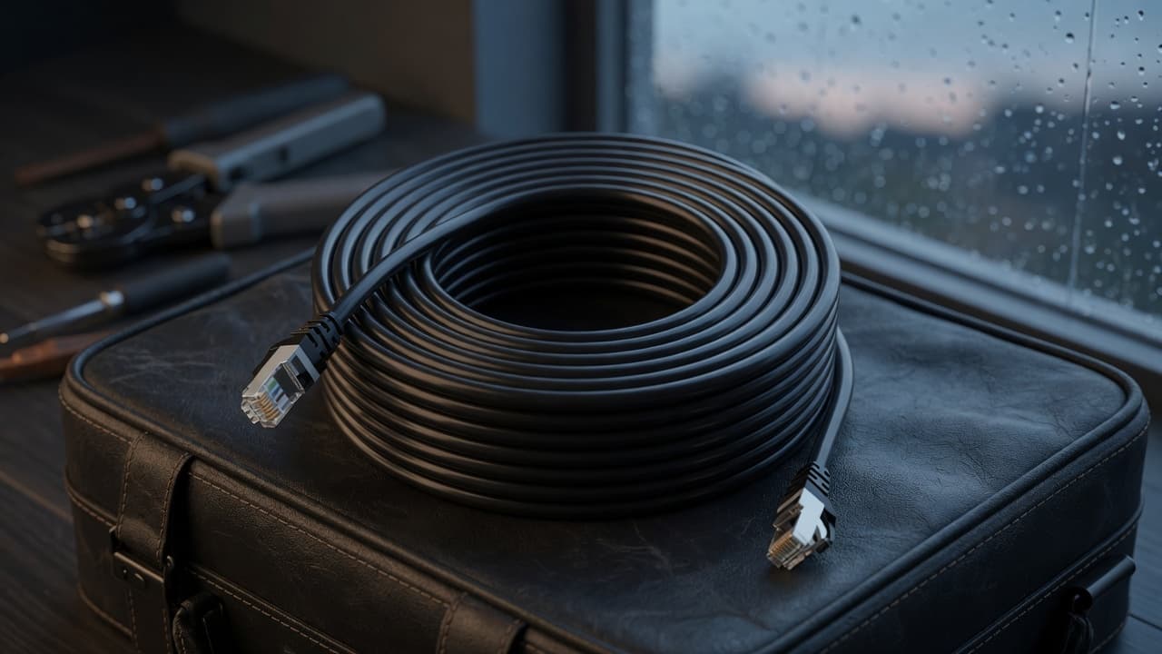 MTS-POUT620 — cable Cat 6 outdoor listo para instalar con lluvia
