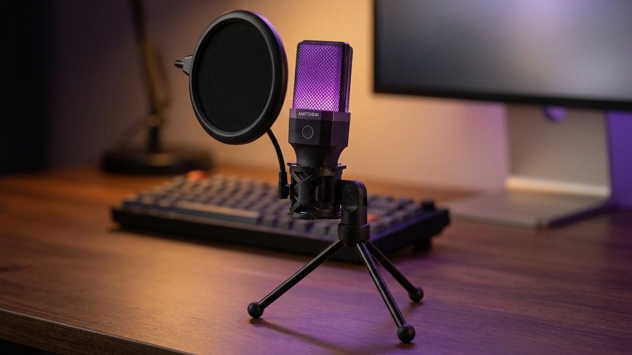 Micrófono condensador USB cardioide AMITOSAI MTS-PROMIC – Un setup que se ve tan bien como suena