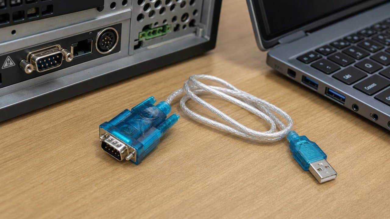 MTS-USB2303SERIAL — adaptador USB-RS232 en banco técnico