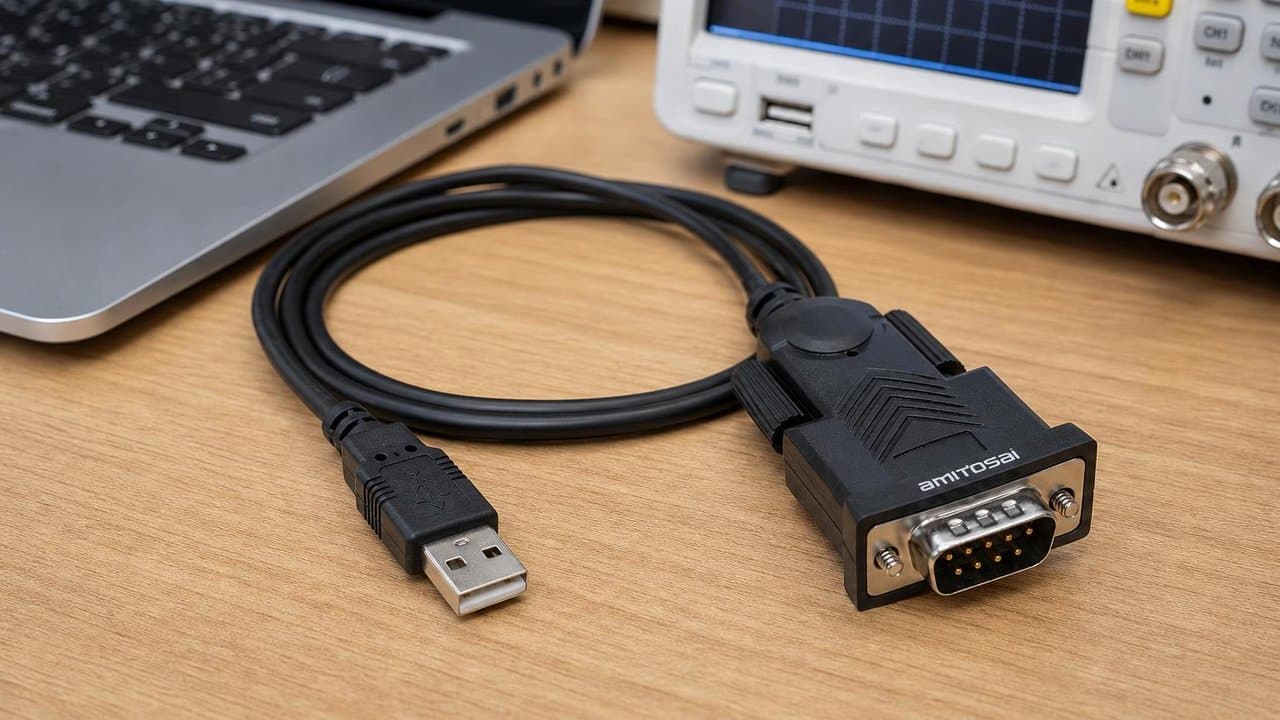 MTS-USB340SERIAL — adaptador CH340 en banco técnico