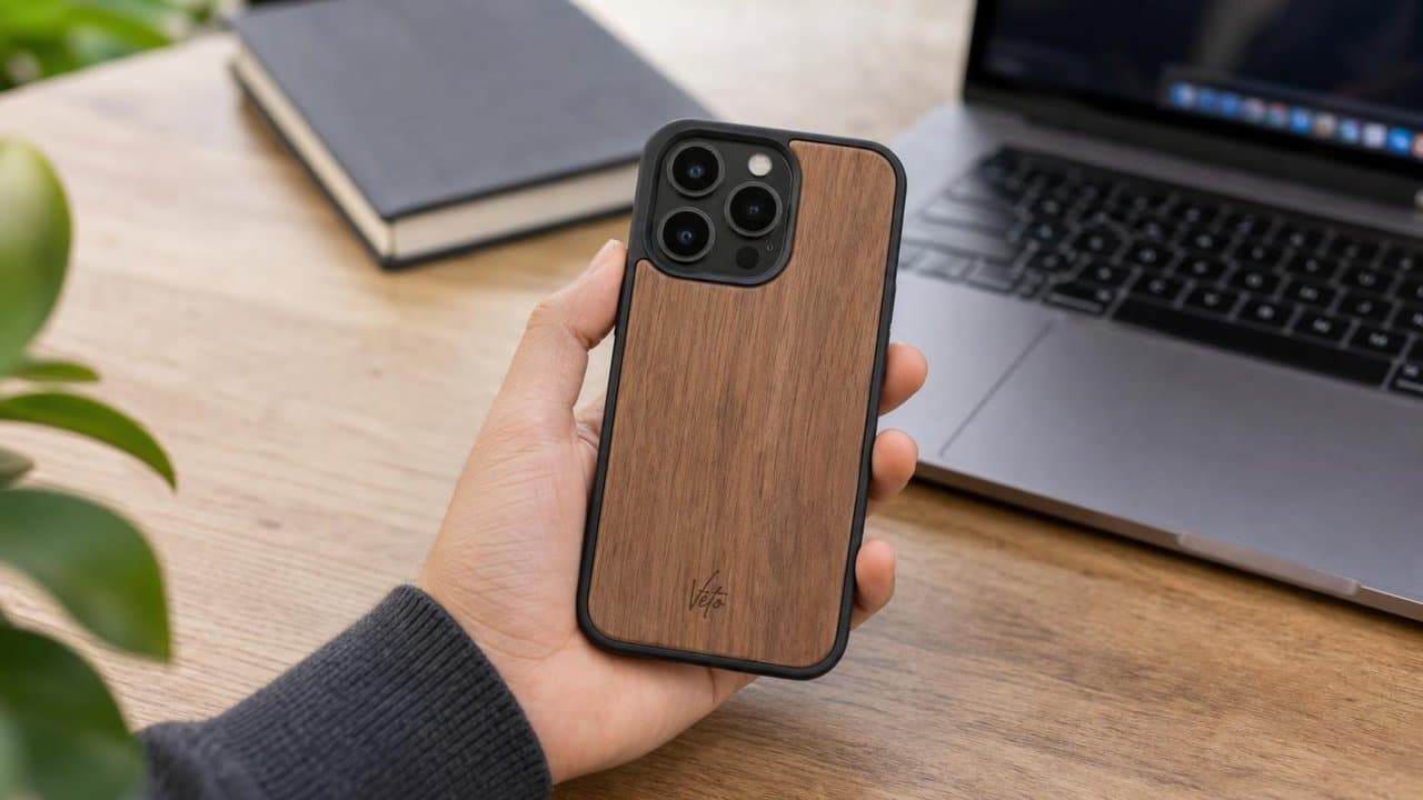 VITO-I15 madera natural — escritorio con MagSafe