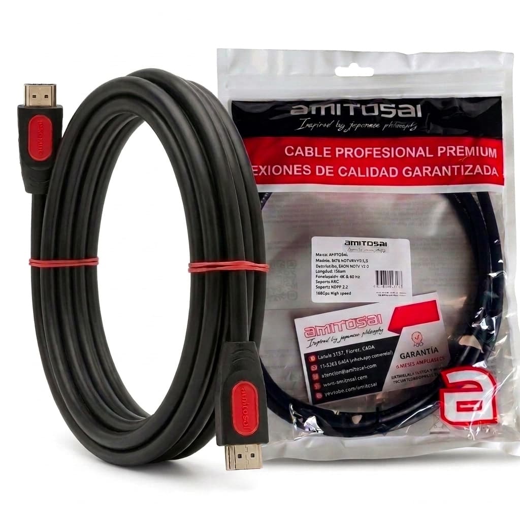 Cable HDMI 2.0 4K 5 m AMITOSAI MTS-HDMI4KV2-5 – vista 1