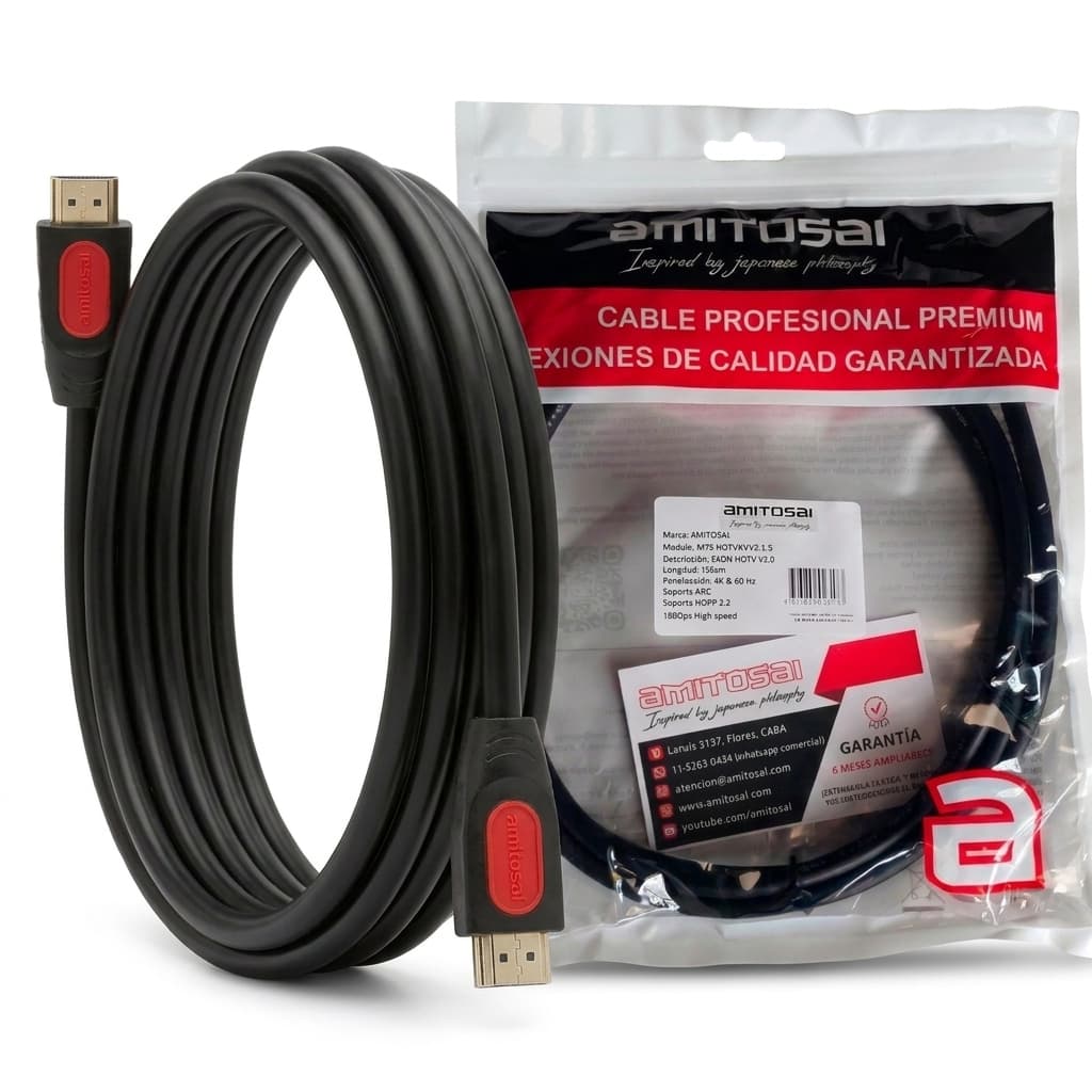 Cable HDMI 2.0 4K 3 m AMITOSAI MTS-HDMI4KV2-3 – vista 1