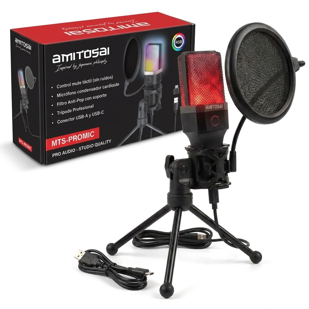 Micrófono condensador USB cardioide AMITOSAI MTS-PROMIC – vista 1