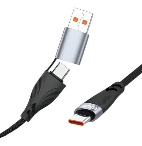MTS-ACCPD100W2 — cable USB-A/C a USB-C 100W 2 m negro mallado (producto solo)