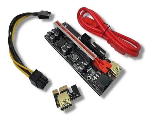 MTS-BTCMINERPRO — riser PCIe x1 a x16 AMITOSAI con cable USB 3.0, power 6 pines y adaptador x1 (producto solo)