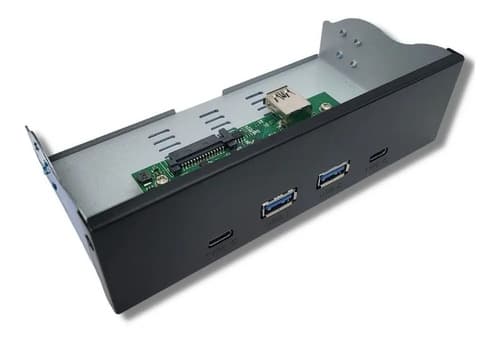 MTS-DESK525USB31AC — panel frontal USB 5.25" con 2 USB-A y 2 USB-C, producto solo