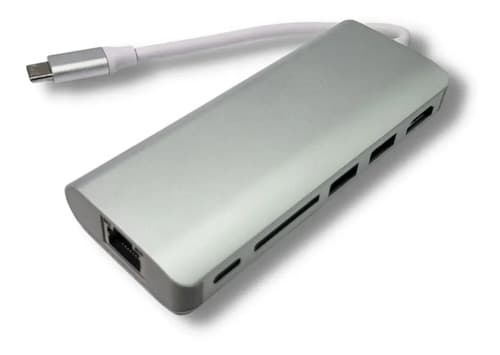 MTS-DOCK61 — docking USB-C 6 en 1 AMITOSAI aluminio plata (producto solo)