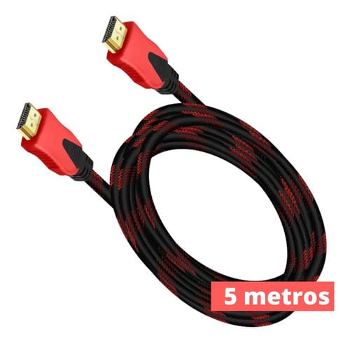 MTS-HDMI145 — cable HDMI 1.4 mallado negro/rojo 5 m AMITOSAI (producto solo)