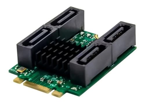 MTS-M2BM4SATA — adaptador M.2 B+M a 4× SATA con disipador AMITOSAI (producto solo)