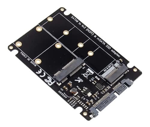 MTS-M2SATA — adaptador dual M.2 NGFF + mSATA a 2,5" SATA AMITOSAI (producto solo)