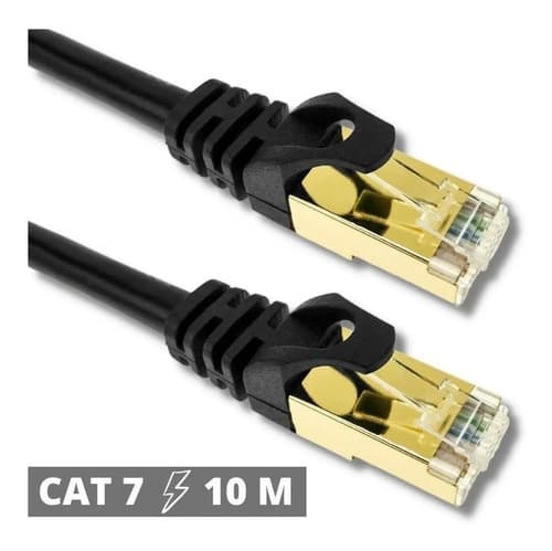 MTS-PATCH71000 — patch cord Cat 7 10 m AMITOSAI, fichas RJ45 oro y bota anti-enganche