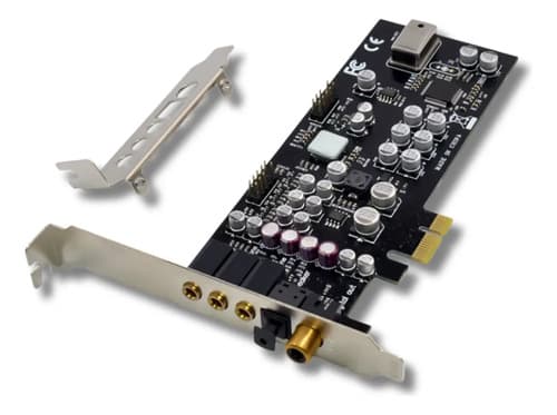 AMITOSAI MTS-PCIEPROSOUND71 — tarjeta de sonido PCIe 7.1 con 3 jacks, óptico, coaxial y bracket low-profile