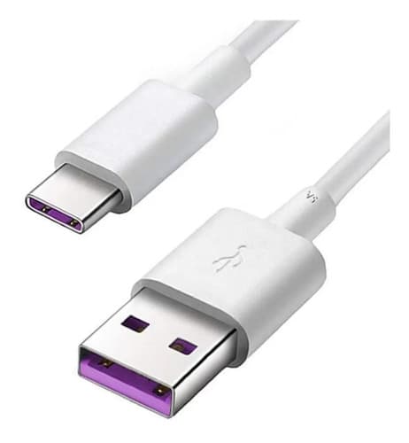 MTS-USBC5A — cable blanco USB-A a USB-C con contactos violeta (producto solo)