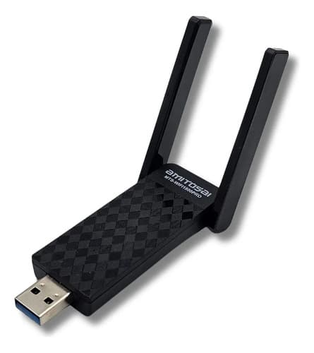 MTS-WIFI1800PRO — placa WiFi 6 USB AMITOSAI con doble antena externa 5 dBi (producto solo)