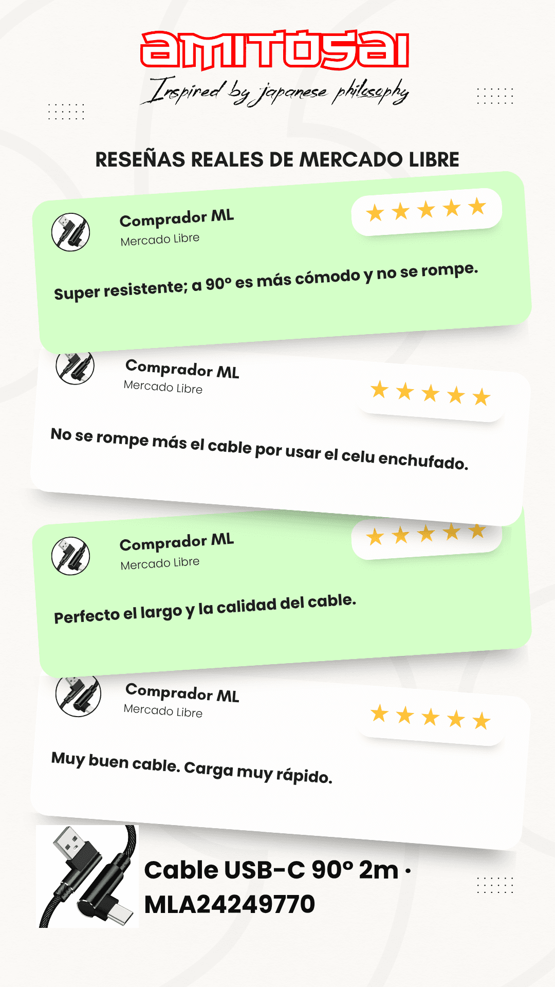Opiniones de clientes sobre Cable USB-A a USB-C codo 2 m 2A AMITOSAI MTS-ELBOW200