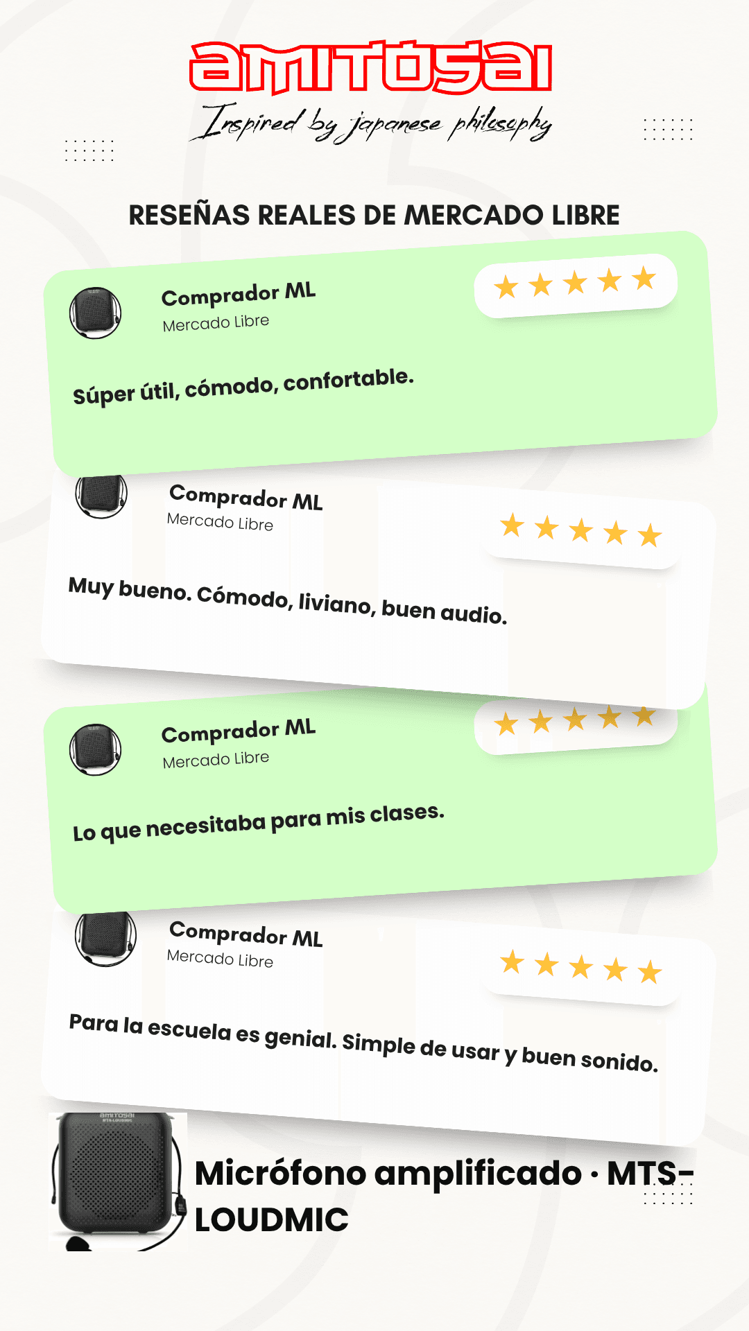 Opiniones de clientes sobre Micrófono inalámbrico vincha con parlante AMITOSAI MTS-LOUDMIC