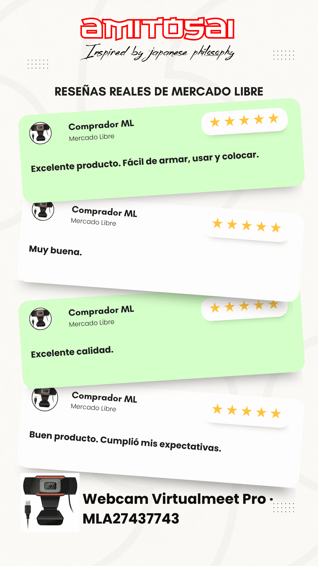 Opiniones de clientes sobre Cámara web USB 1080p AMITOSAI MTS-VIRTUALMEET