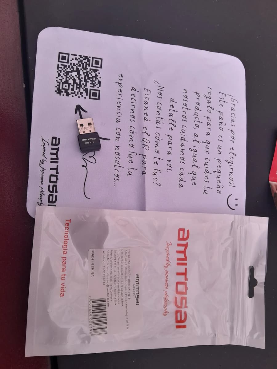 Foto de un cliente del Adaptador USB Bluetooth 5.0 nano AMITOSAI MTS-BT5