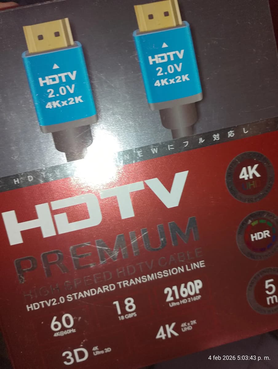 Foto de un cliente del Cable HDMI 2.0 4K premium 5 m AMITOSAI MTS-HDMI4K500